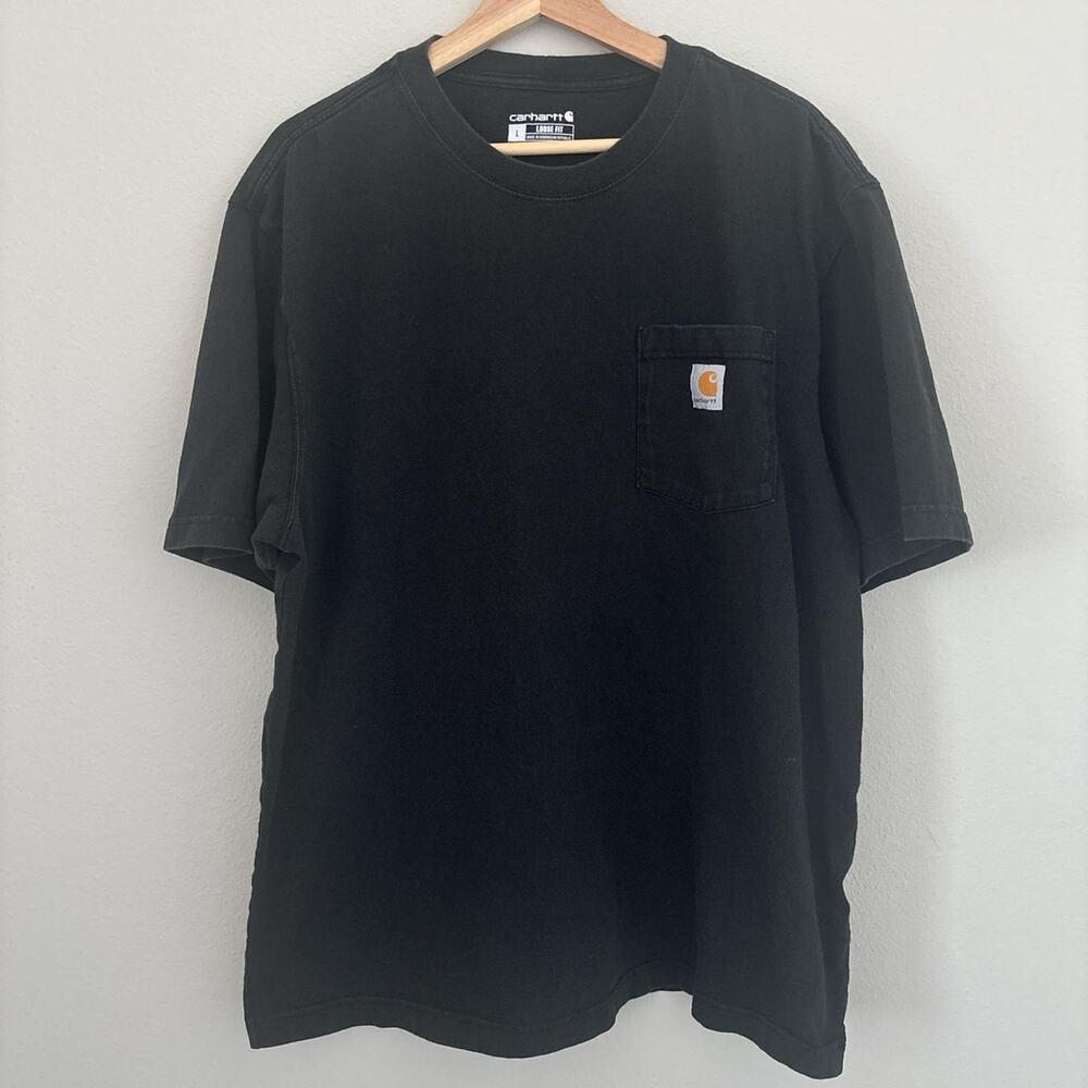 Black Carhartt Loose Fit Pocket Tee Large 100% Cotton